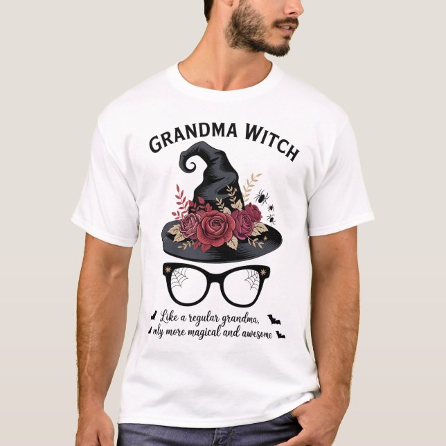 Fantastisk Halloween Witchy Grandma T Shirt (Framsida)