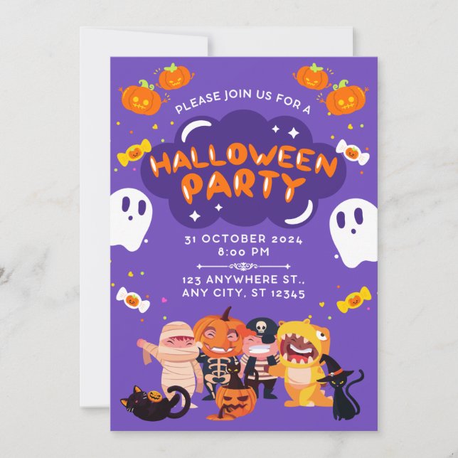 Fantastisk Halloweenfest-inbjudan Inbjudningar (Framsida)