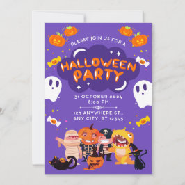 Fantastisk Halloweenfest-inbjudan Inbjudningar