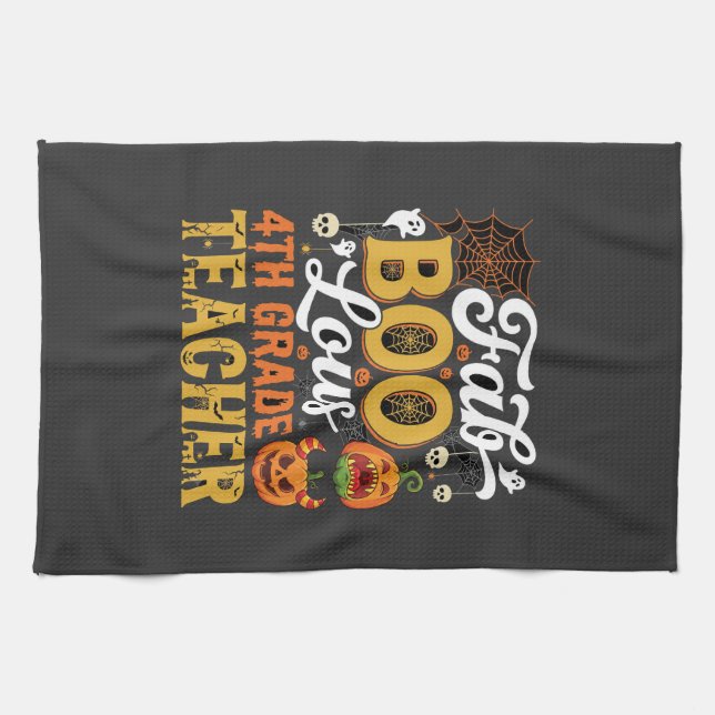 Fantastisk Halloweenlärare 4:e klass Kökshandduk (Horisontell)