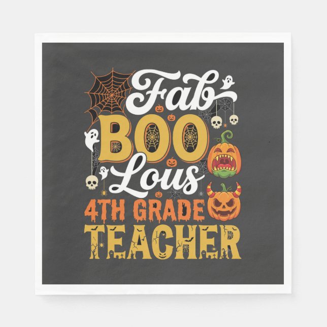 Fantastisk Halloweenlärare 4:e klass Pappersservett (Framsidan)
