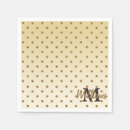 Fantastisk havsfiske i glitter guld polka dots pappersservett