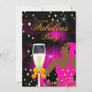 Fantastisk het rosa glitter-diva födelsedagsfest inbjudningar