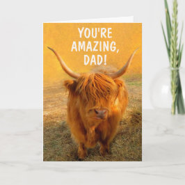Fantastisk Highland Steer Fars dag Card Kort