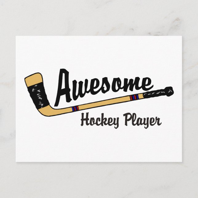 Fantastisk Hockey Player Vykort (Framsida)