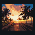 fantastisk Hollywood Beach pop art poster<br><div class="desc">Hollywood strandpopkonst poster av jessallendesign</div>