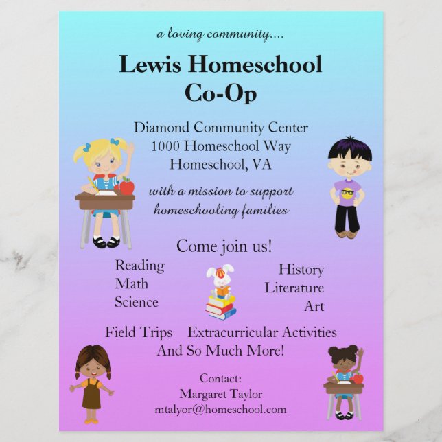 Fantastisk Homeschool Co Op Reklamblad (Framsidan)