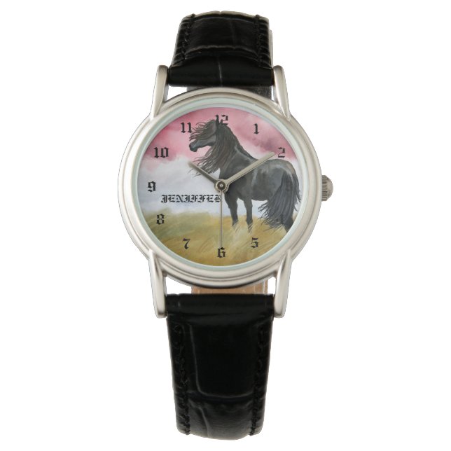 Fantastisk Horse Watercolor Armbandsur (Framsida)