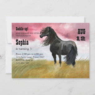 Fantastisk Horse Watercolor Inbjudningar