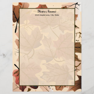 Fantastisk Höst löv Letterhead Stationary Brevhuvud