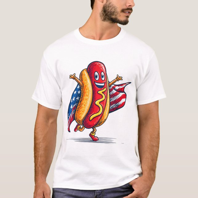 Fantastisk Hotdog i USA Färg T Shirt (Framsida)