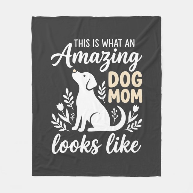 Fantastisk hundmamma blomsterglädje hundälskare fleecefilt (Framsidan)