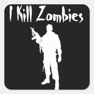 FANTASTISK I DÖDA ZOMBIES - STICKER FYRKANTIGT KLISTERMÄRKE