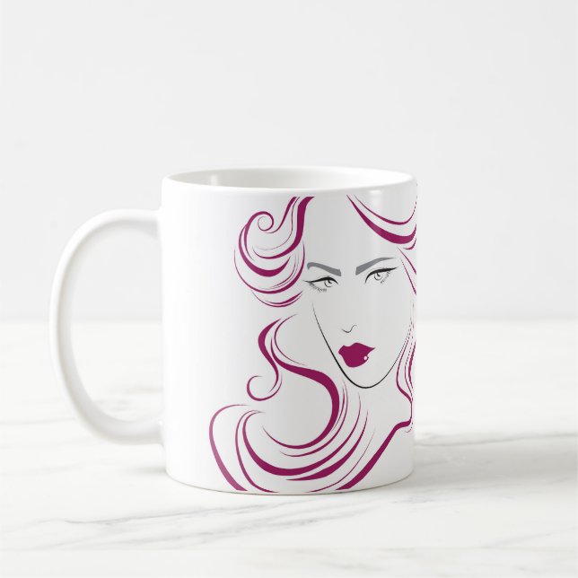 Fantastisk ikon lila hair Hairstyling branding Kaffemugg (Vänster)