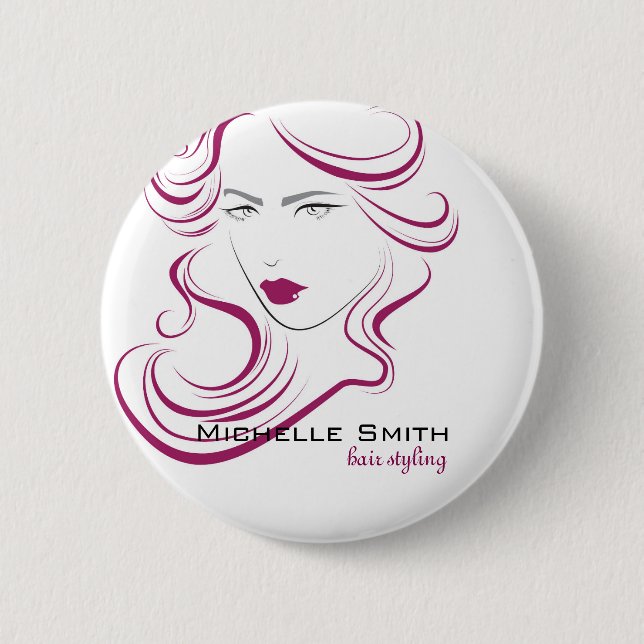 Fantastisk ikon lila hair Hairstyling branding Knapp (Framsida)