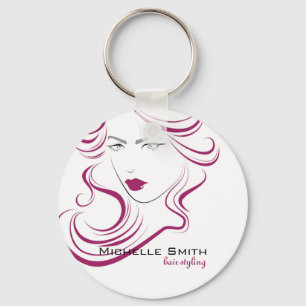 Fantastisk ikon lila hair Hairstyling branding Nyckelring
