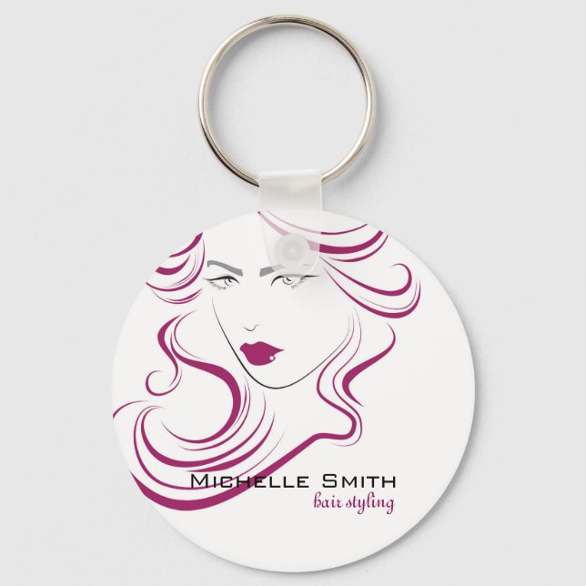 Fantastisk ikon lila hair Hairstyling branding Nyckelring (Framsida)