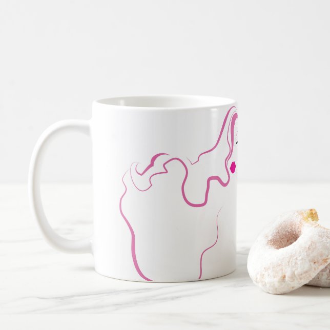 Fantastisk ikon rosa hair Hairstyling branding Kaffemugg (Med munk)