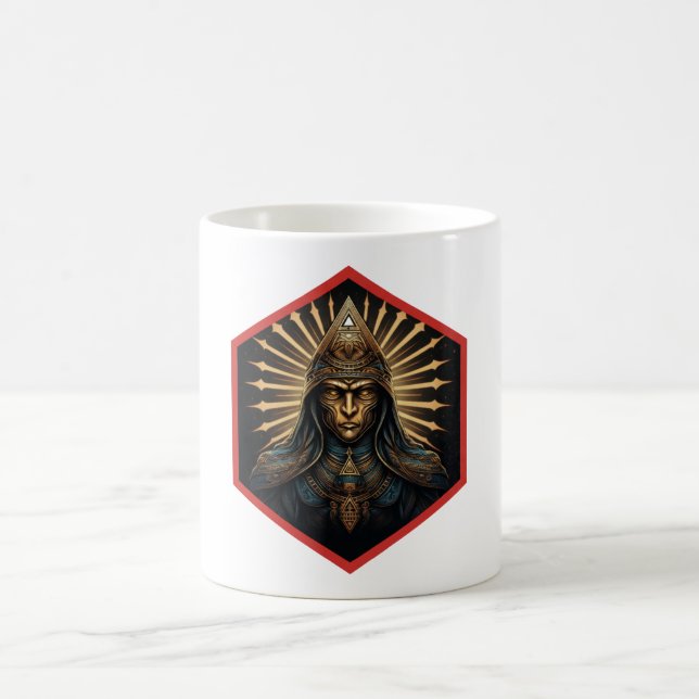 Fantastisk Illuminati-fantasiporträtt Kaffemugg (Center)