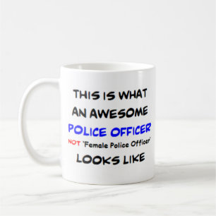 fantastisk inte kvinnlig polis kaffemugg