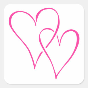 Fantastisk interlocking-Rosa-hearter Fyrkantigt Klistermärke