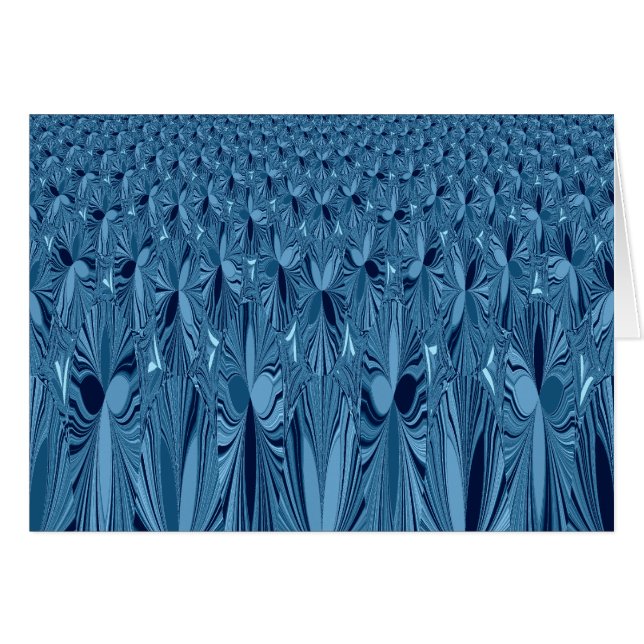 Fantastisk Iridescent Blue Kaleidoscope Art Hälsningskort (Framsidan Horizontal)