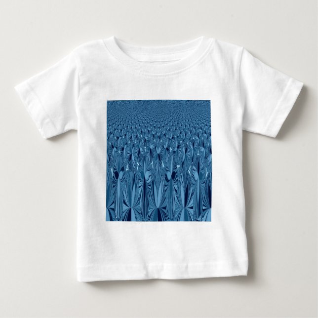 Fantastisk Iridescent Blue Kaleidoscope Art Tee Shirt (Framsida)