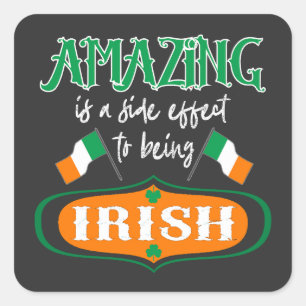 Fantastisk Irish Flagga Shamrock Lucky Celtic Prid Fyrkantigt Klistermärke
