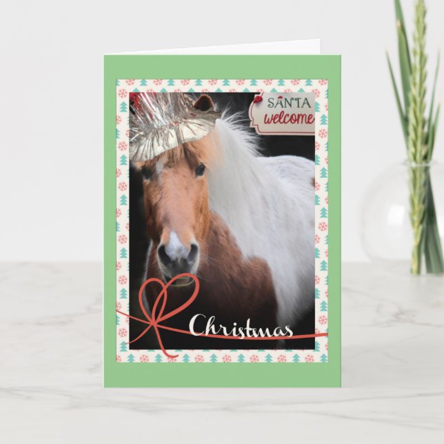Fantastisk isländskt pony Santa-hälsningskort Helgkort (Framsida)