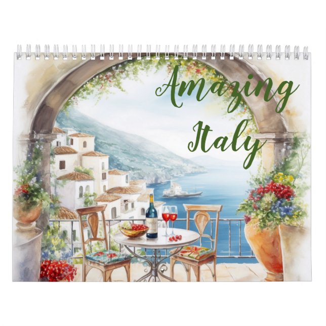 Fantastisk Italien 2024 Månadskalender Kalender (Omslag)