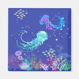 Fantastisk Jellyfish Underwater Door Dekoration Magnet