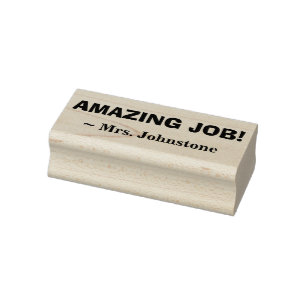 "FANTASTISK JOB!" + Namn Rubber Frimärke Stämpel