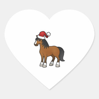 Fantastisk jul Horse Shirt Hjärtformat Klistermärke