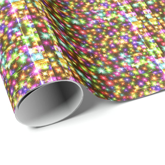 Fantastisk julfärgad Sparkly SParks Wrap Presentpapper (Rullad Hörn)