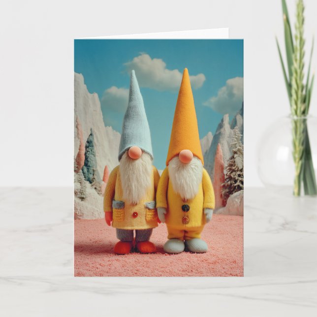 Fantastisk julgnompar helgkort (Framsida)