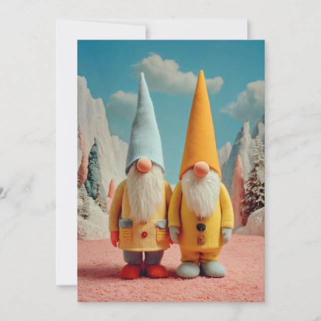 Fantastisk julgnompar julkort (Framsida)