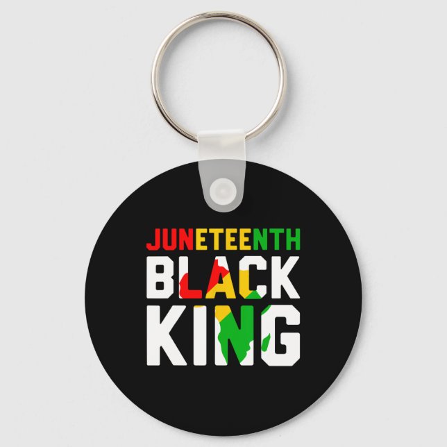 Fantastisk Junetelfte svarta Kung Melanin Fars dag Nyckelring (Framsida)