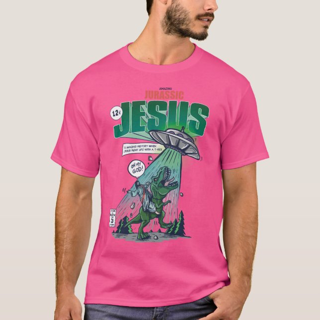 Fantastisk Jurassic Jesus T Shirt (Framsida)