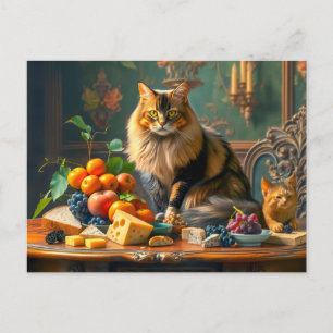 Fantastisk katt i frukttabockar vykort