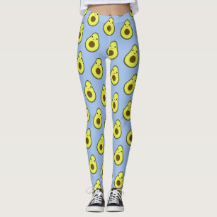 Fantastisk Kawaii Avocado Mönster Leggings
