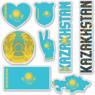 Fantastisk Kazakstan formar nationella symboler Klistermärken