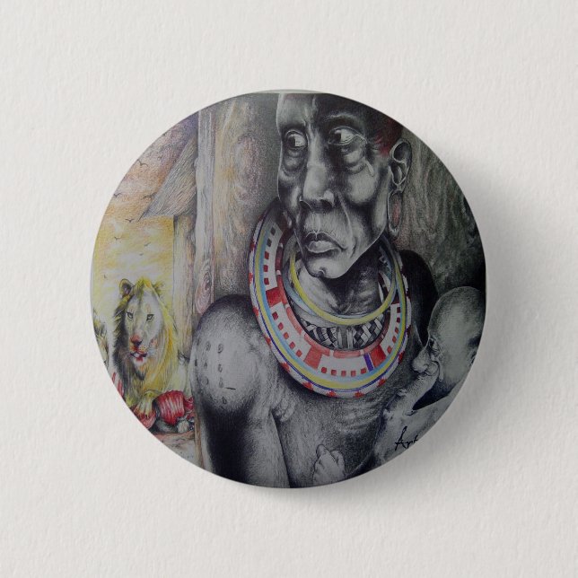 Fantastisk Kenyan Masai Tribe designer Button-bild Knapp (Framsida)