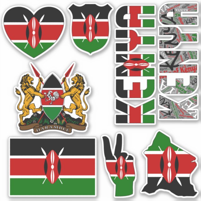 Fantastisk Kenyas nationella symboler Klistermärken (Framsida)