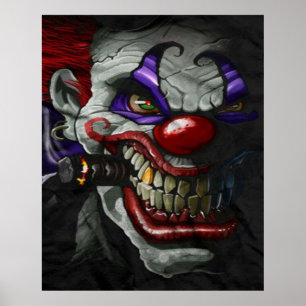 Fantastisk Killer Clown Tecknad Artwork horror Poster