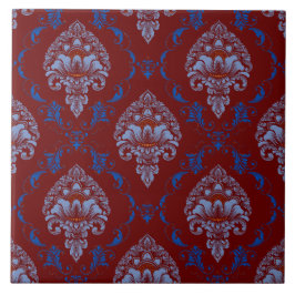 Fantastisk klassisk mönster Victorian Red blue whi Kakelplatta