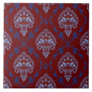 Fantastisk klassisk mönster Victorian Red blue whi Kakelplatta