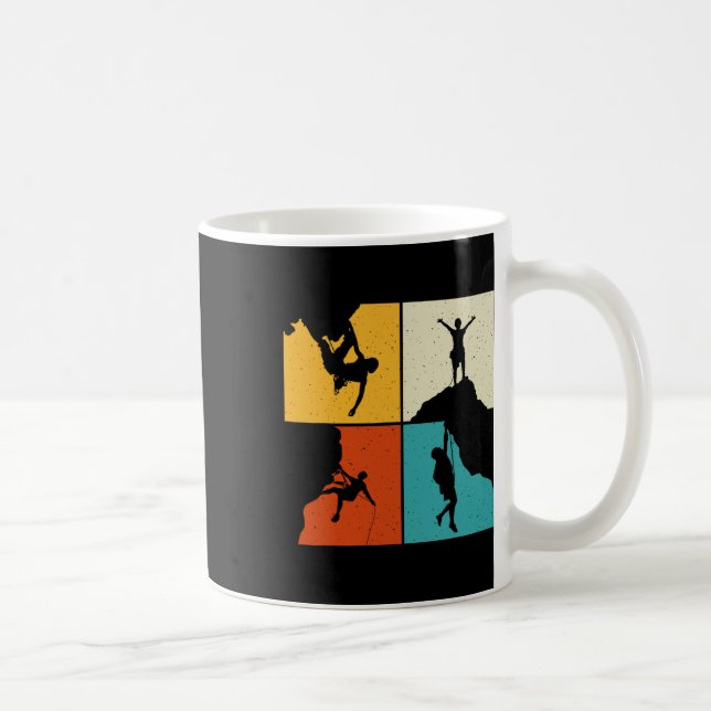 Fantastisk Klippklättring Retro Bergsklättrare Van Kaffemugg (Höger)
