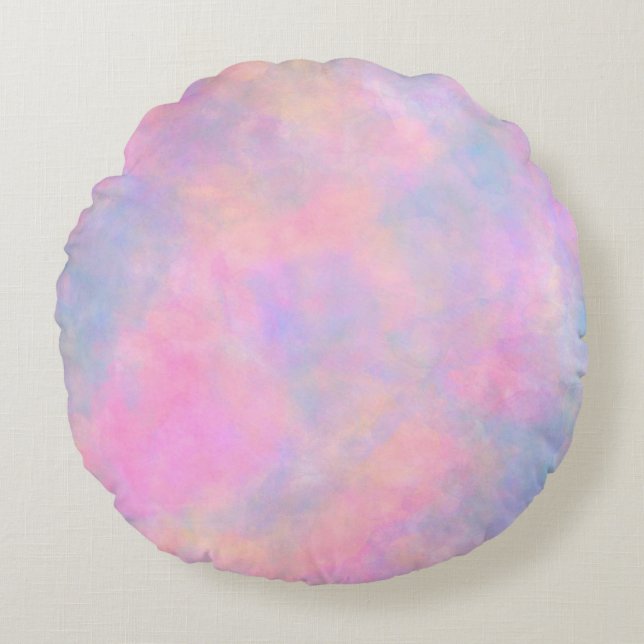 Fantastisk Kombination av Pastel Färg Rund Kudde (Framsidan)