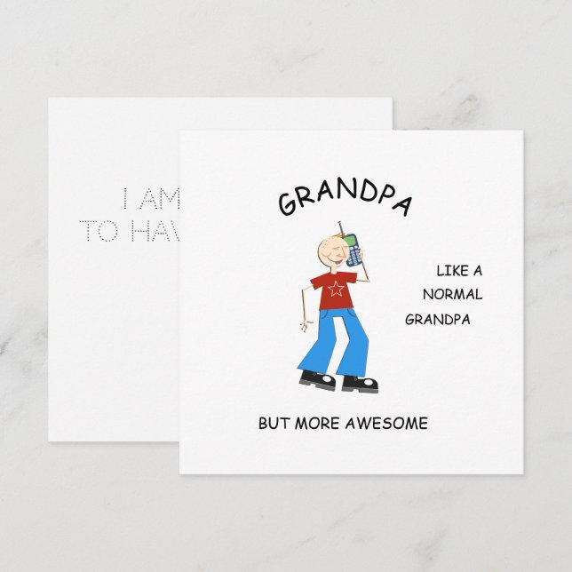 FANTASTISK-kort, Hälsning-gåva för morfar Inbjudningar (Fram/baksida)