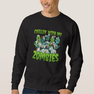 Fantastisk kuslig zombie-tjej kostym chillar med  lång ärmad tröja